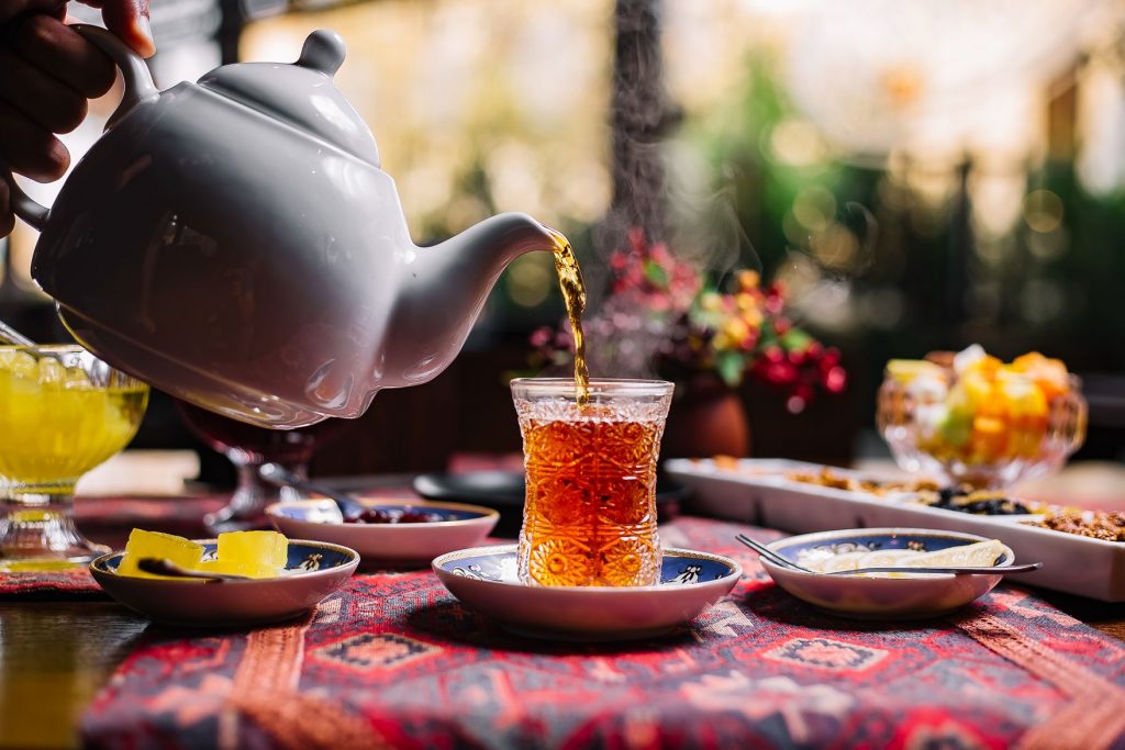 Drinking Moroccan tea in Morocco